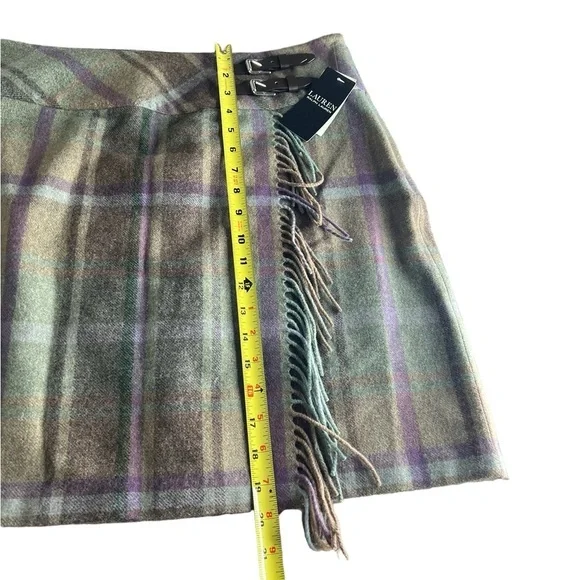 Lauren Ralph Lauren Women’s Plaid Fringe Trim Tweed Mini Skirt - Picture 12 of 16